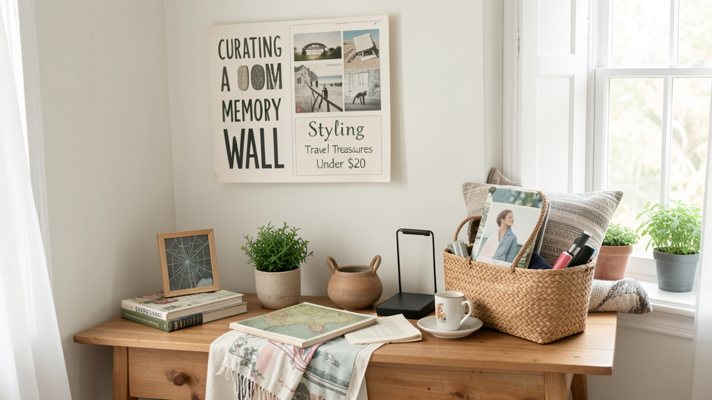 Editorial image illustrating Curating a Memory Wall: Styling Travel Treasures for Under $20